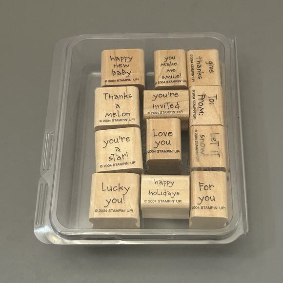 Stampin' UP Wooden Rubber Stamps Lot Multiple Themes Some Unused And New - Picture 8 of 9